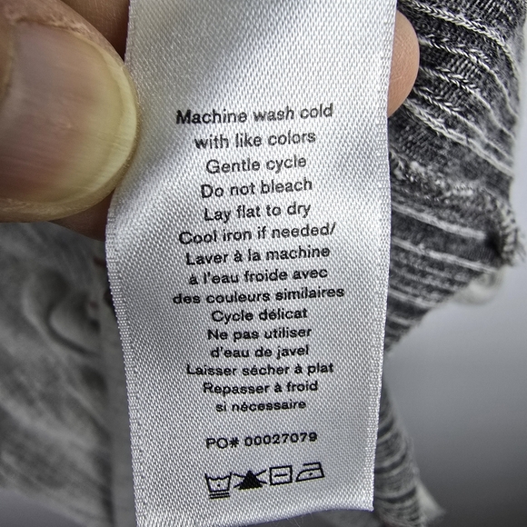 Rag & Bone Elina Mélange Gray Ribbed Midi Dress Crew Neck Short Sleeve Size L - Picture 13 of 13